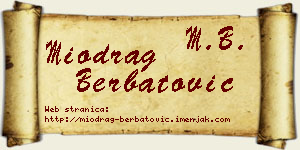 Miodrag Berbatović vizit kartica